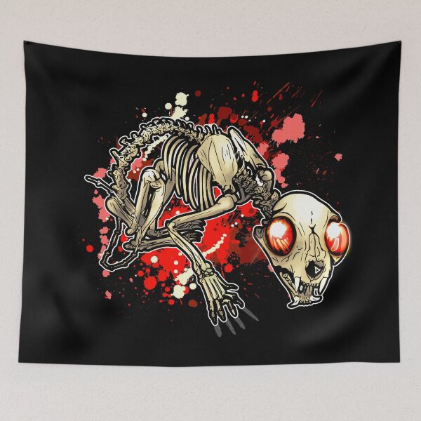Item preview, Bone Cat Skeleton: blood red designed and sold by iduzarts.