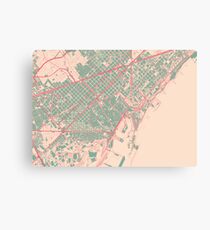 Barcelona Map (Springtime) Canvas Print