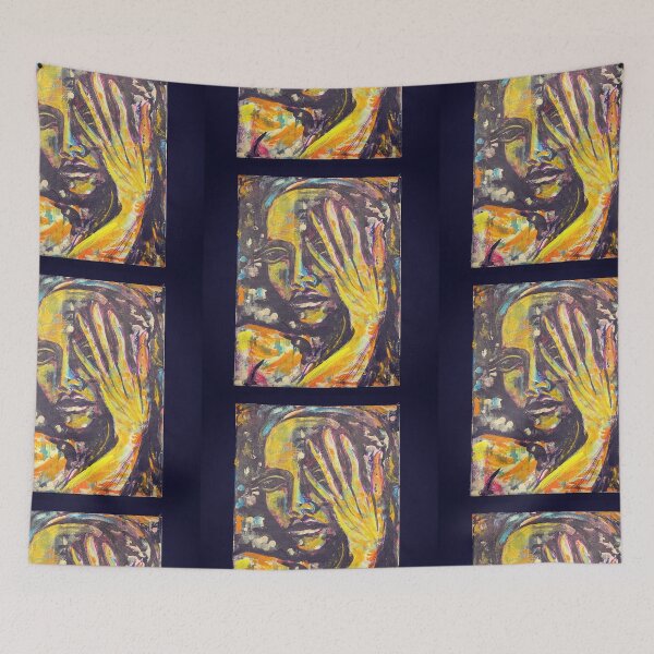 Item preview, dark portrait mystery fear loss hiding designed and sold by aleenaludke.