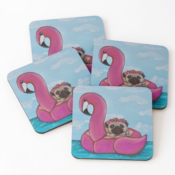 Item preview, flamingo pug designed and sold by monetakrristen.