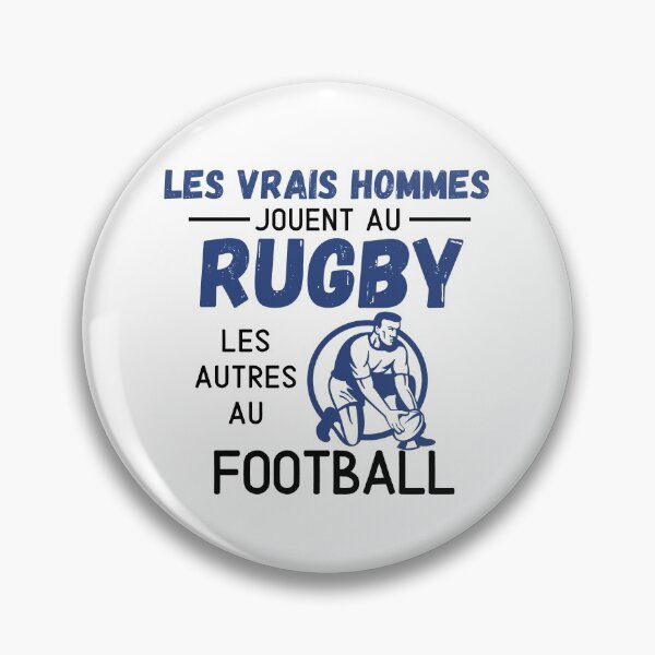 Aperçu de l'œuvre Les vrais hommes jouent au rugby cadeau humoristique créée et vendue par TeeJfm.