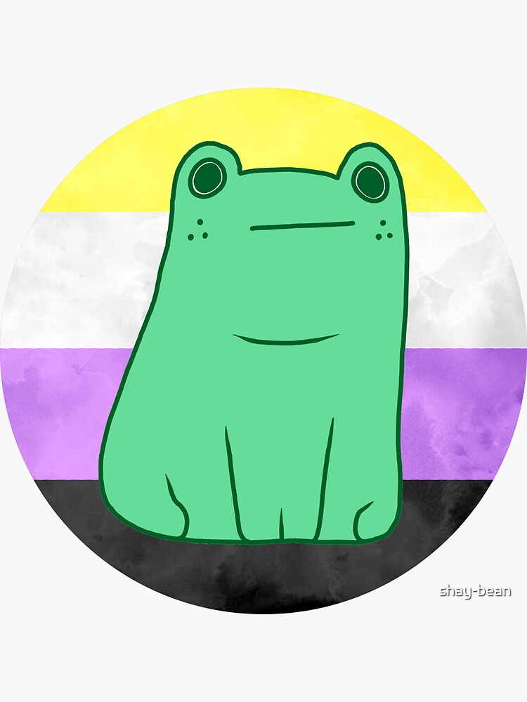 "NonBinary Pride Frog" Sticker for Sale by shaybean Redbubble