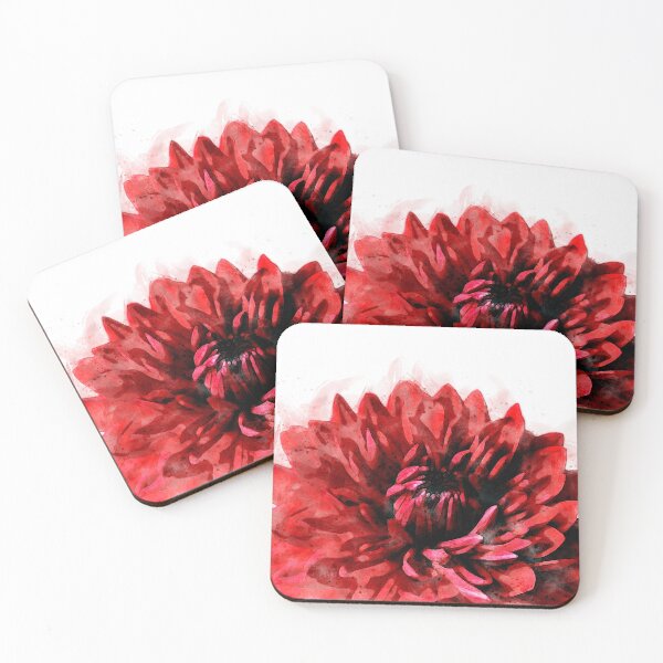 Item preview, Bold Dahlia Watercolor Crimson designed and sold by Janelle Wourms.