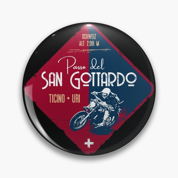 Item preview, Saint Gotthard Pass Switzerland 01 Motorcycle T-Shirt + Sticker designed and sold by ROADTROOPER.