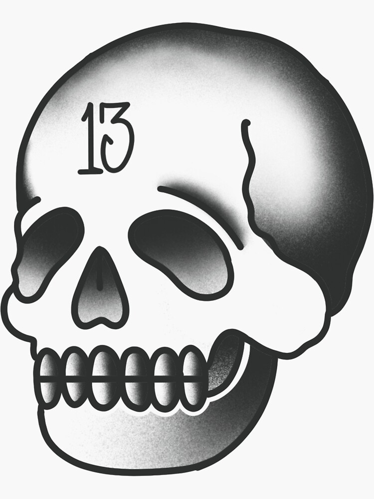 lucky skull 13 | Sticker