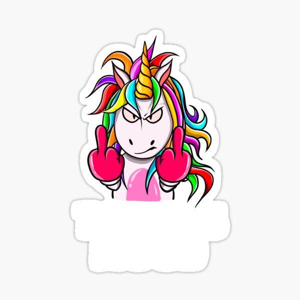 Unicorn Middle Finger Stickers Redbubble