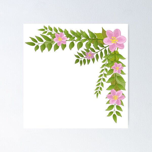 Item preview, Corner floral frame. A wreath of pink flowers and green leaves. Flower corner pattern designed and sold by Liza-RKS.