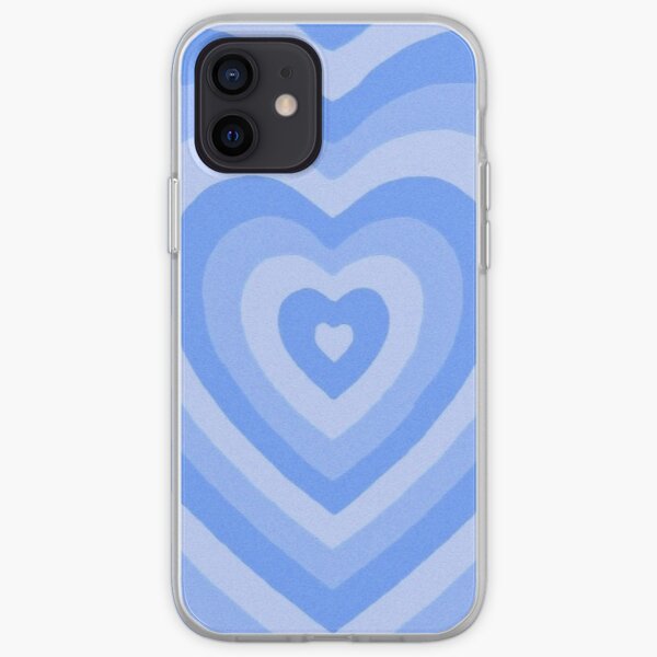 aesthetic blue wildflower latte heart iPhone Soft Case