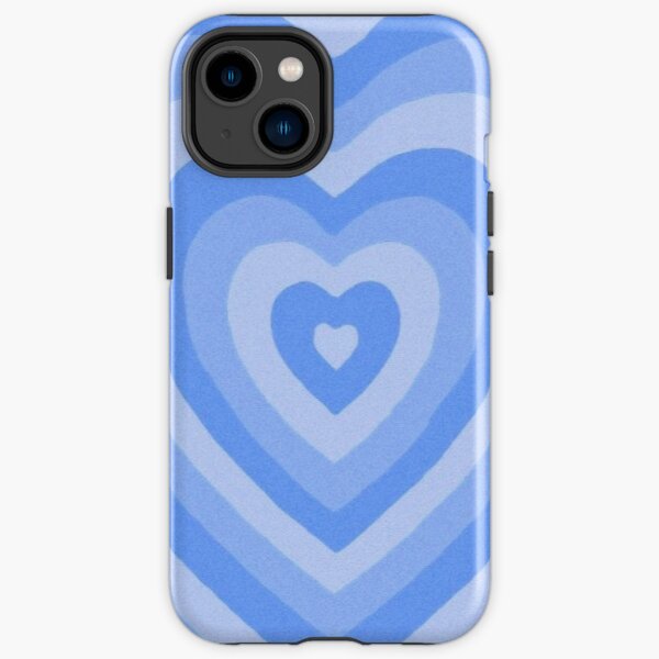 aesthetic blue wildflower latte heart iPhone Tough Case