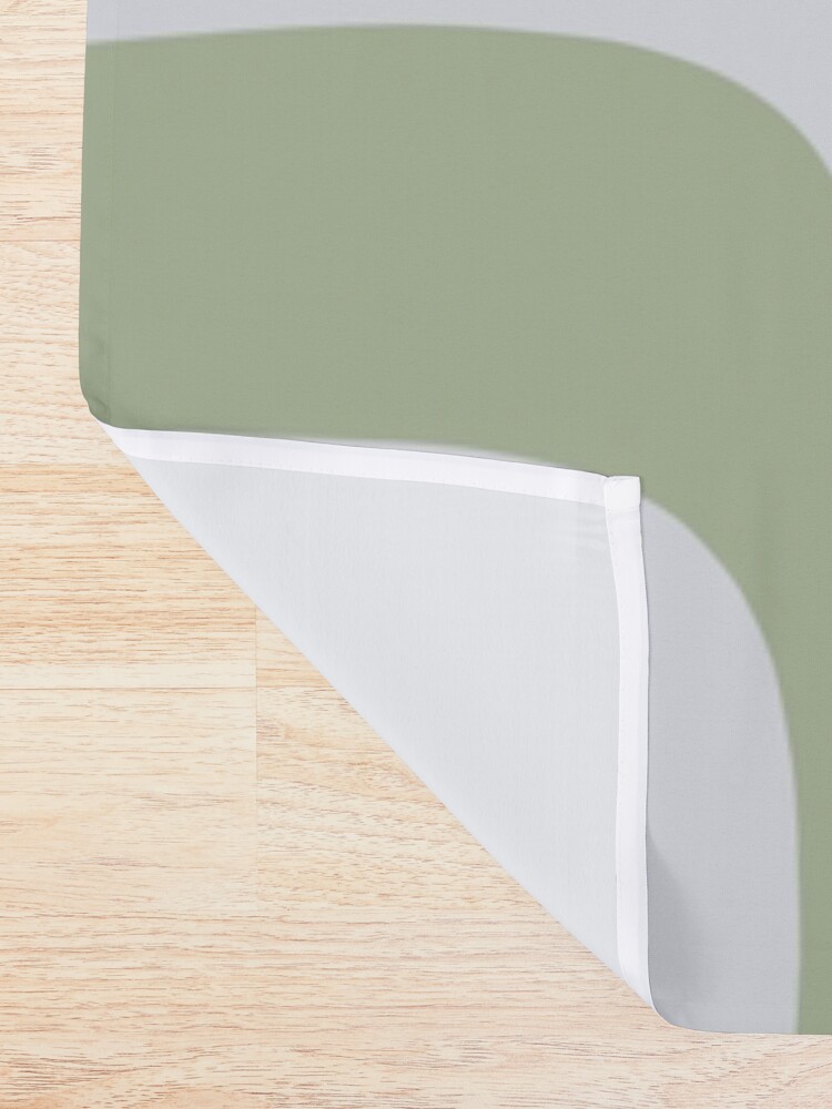 Alternate view of Palm Springs Midcentury Modern Abstract Pattern in Sage Green and Pale Silver Grey Shower Curtain