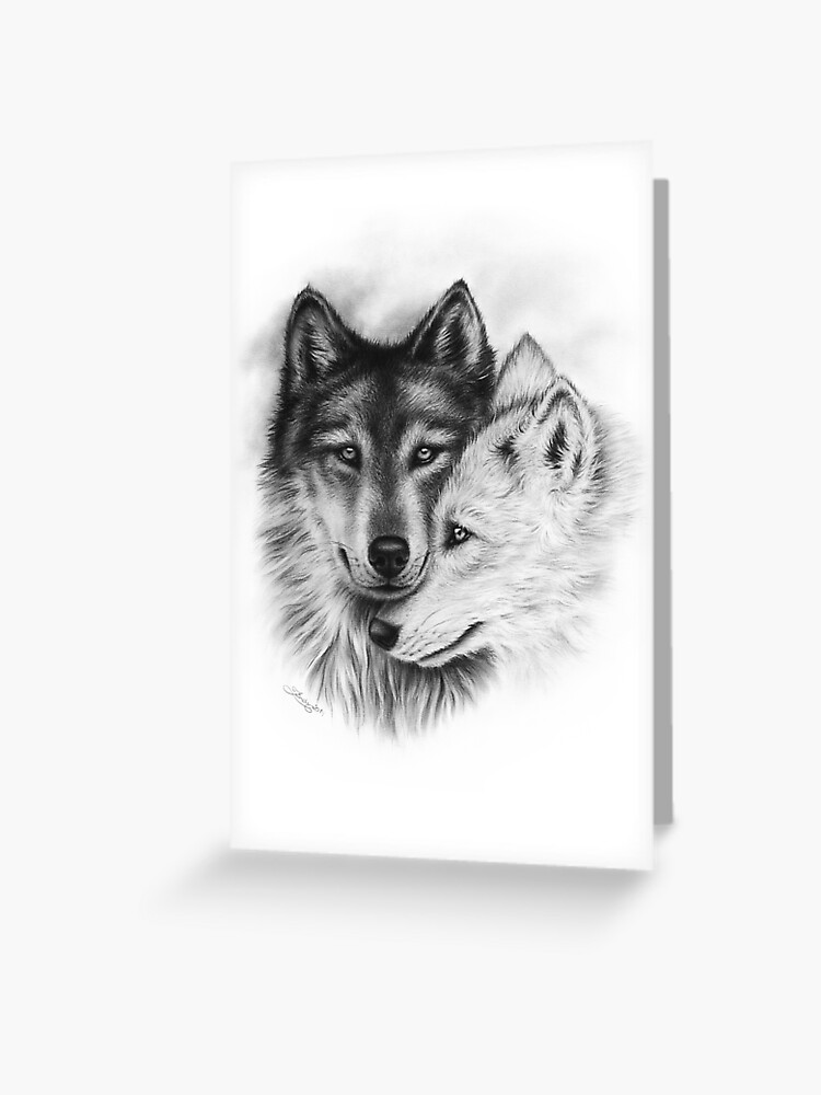 Tarjetas de felicitación «Lobos Almas Gemelas Lobo Pareja Amor» de  ZindyZone | Redbubble