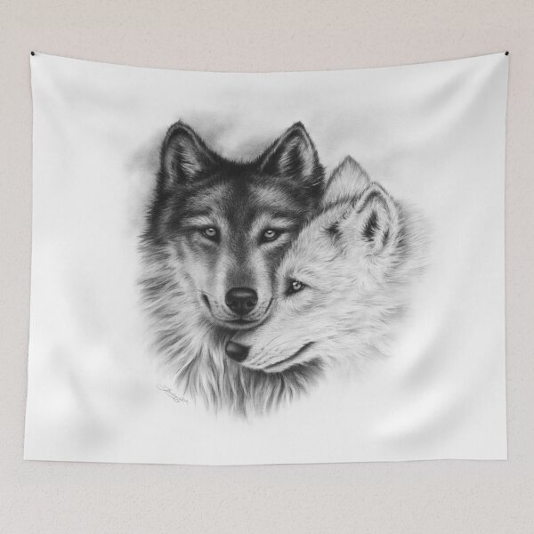 Item preview, Wolves Soulmates Wolf Couple Love designed and sold by ZindyZone.