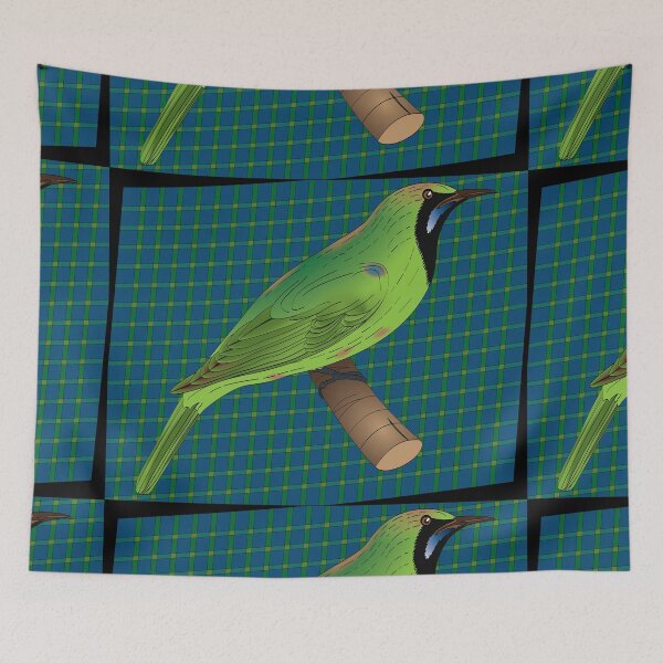 Item preview, Common Green BulBul on plaid designed and sold by OrangeEden.