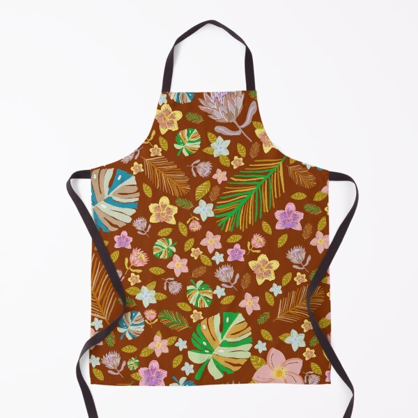 Item preview, Retro Tropical Pattern Brown BG designed and sold by Old Urban Farmhouse Design Studio.