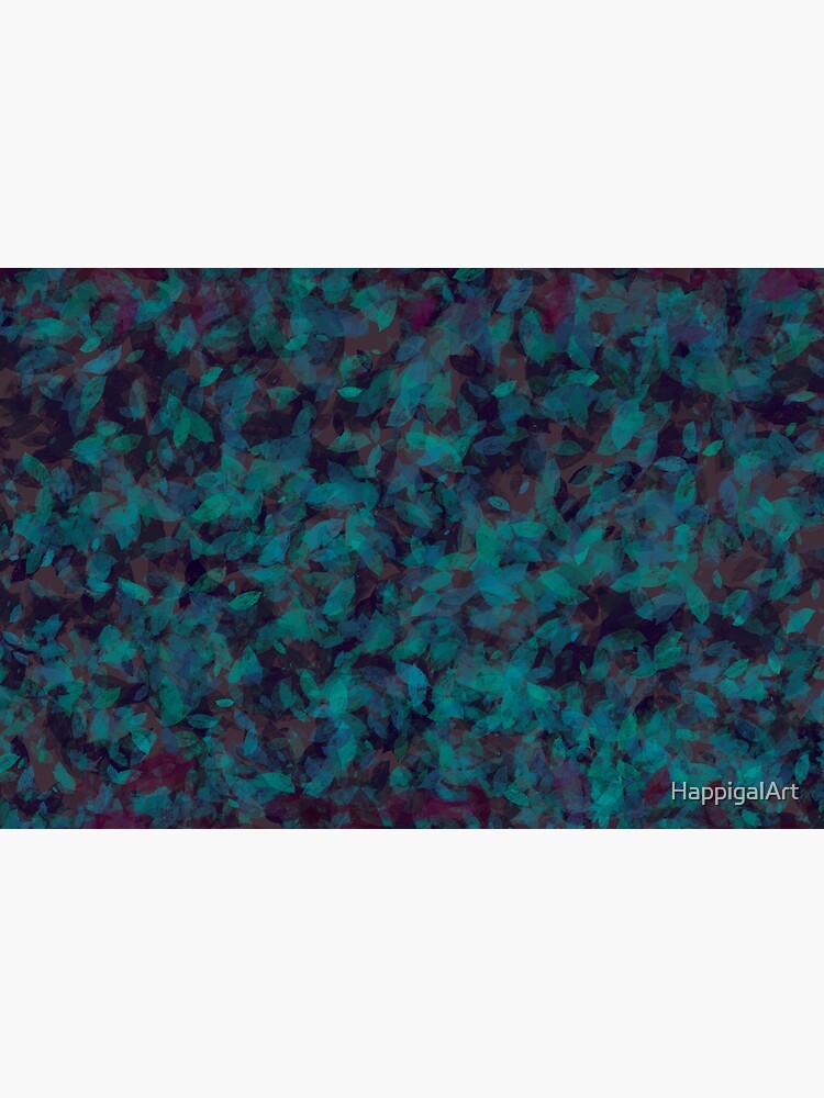 Blue Green Plum Leaves by HappigalArt