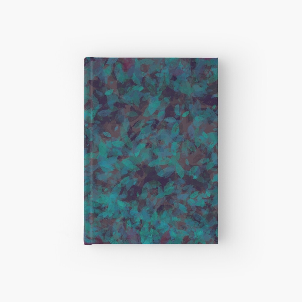 Blue Green Plum Leaves Hardcover Journal
