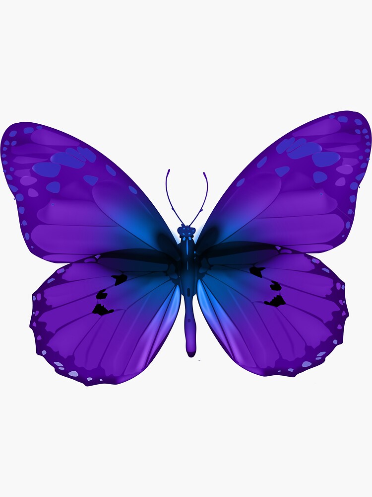 "Purple Butterfly Emoji Beautiful glowing design" Sticker by RVisuals