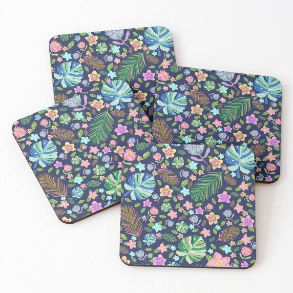 Item preview, Tropical Pattern Blue Background designed and sold by Old Urban Farmhouse Design Studio.