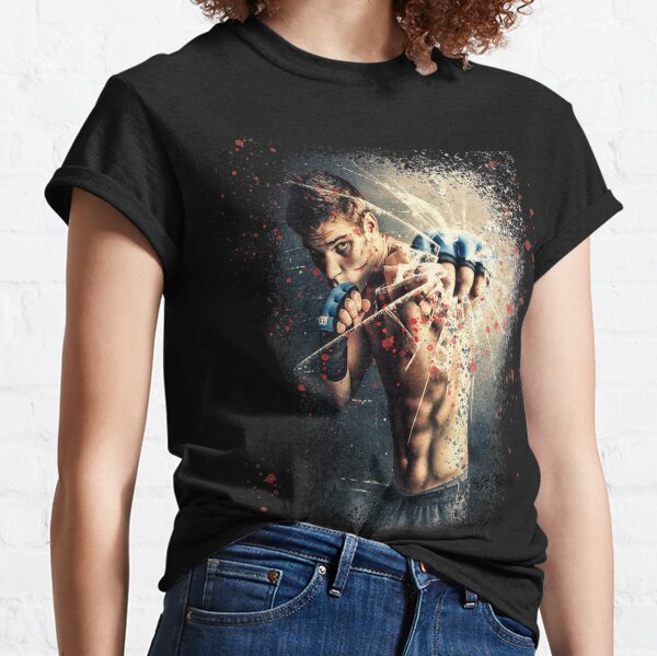 Mixed Martial Arts Fighter Breaking Glass with his Fist Classic T-Shirt