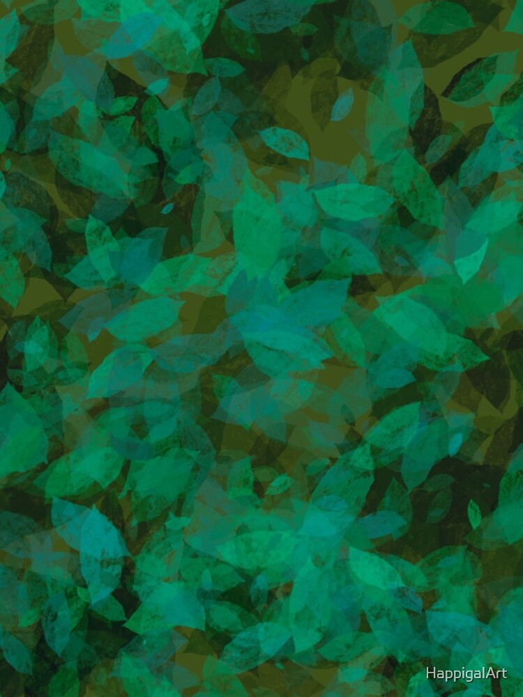 Earthy Green Leaves by HappigalArt