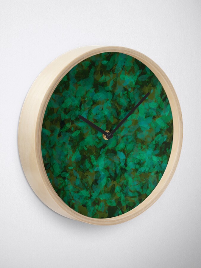 Alternate view of Earthy Green Leaves Clock