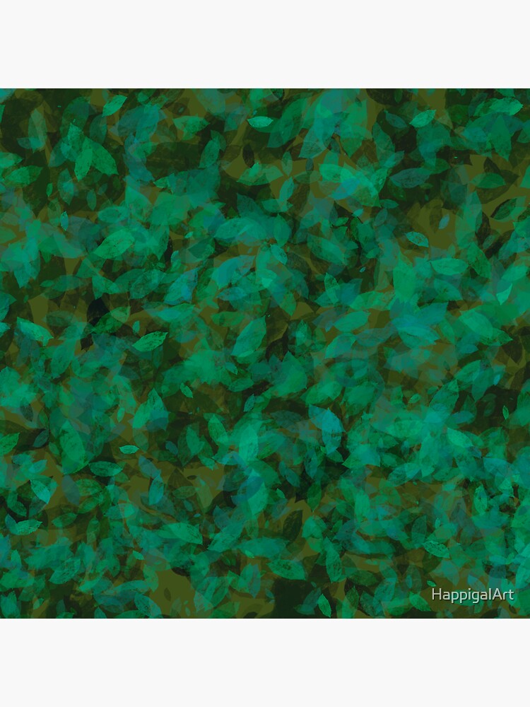 Earthy Green Leaves by HappigalArt