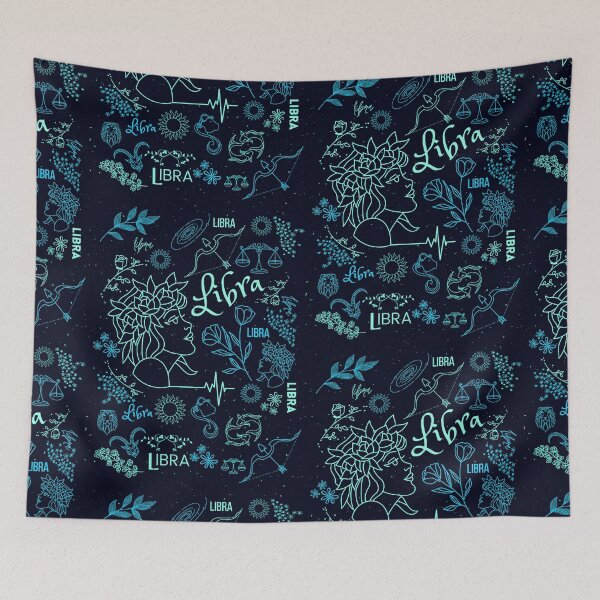 Item preview, Aqua Blue Libra Sign Zodiac Horoscope Design designed and sold by NihaCollection.