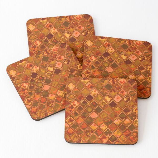 Item preview, Retro 70's Liquid square Honey Amber designed and sold by Tranquilarrow.