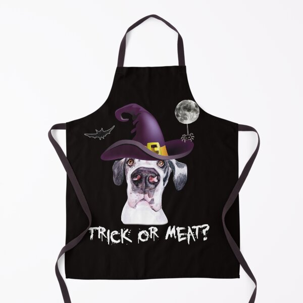 Item preview, TRICK OR MEAT? Great Dane witch hat bat moon Halloween designed and sold by Colator.