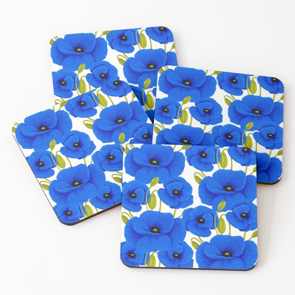 Item preview, Blue Poppy Flowers Pattern designed and sold by Kraina.