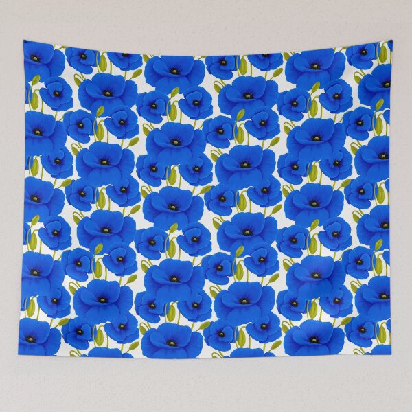 Item preview, Blue Poppy Flowers Pattern designed and sold by Kraina.