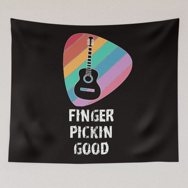Item preview, Finger Pickin Good funny guitar guitarist guitar pick rainbow designed and sold by Timeforplay.