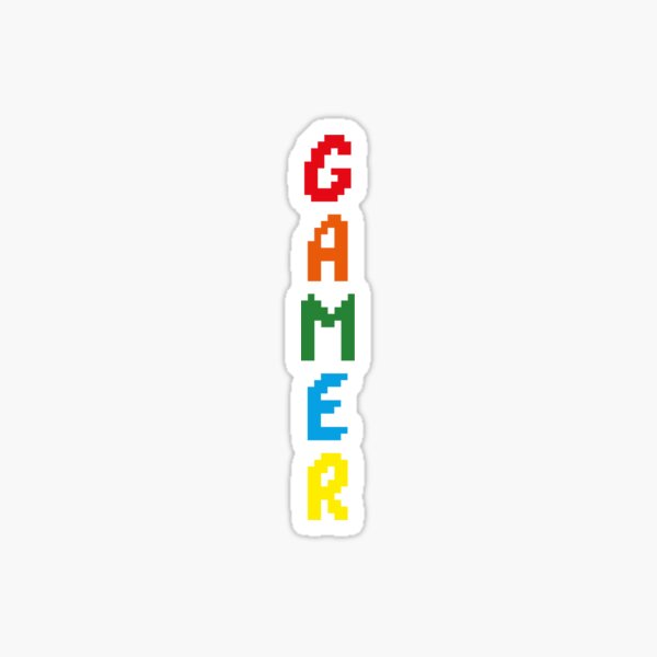 Gamer 8bit colors retro gaming Sticker