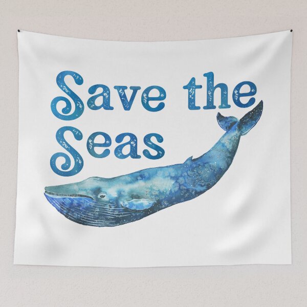 Item preview, Save the Seas - Save the Planet - Blue Whale Design designed and sold by SeaAndLight.