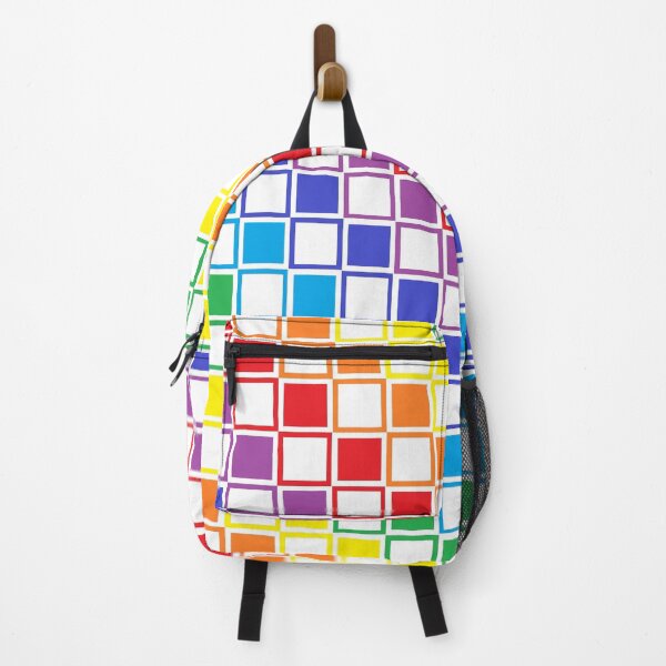 Item preview, Rainbow and White Outlined Squares designed and sold by lornakay.