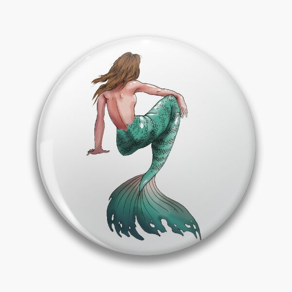 Item preview, Beautiful turquoise mermaid with brown hair without background designed and sold by CecyLL.