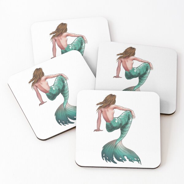 Item preview, Beautiful turquoise mermaid with brown hair without background designed and sold by CecyLL.