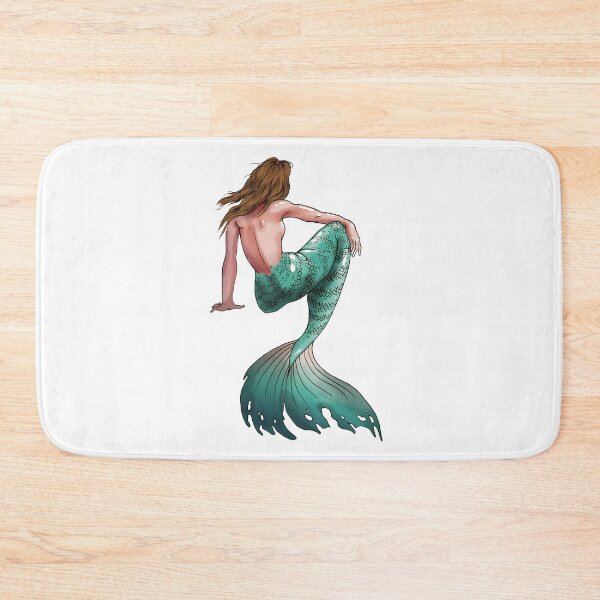 Item preview, Beautiful turquoise mermaid with brown hair without background designed and sold by CecyLL.
