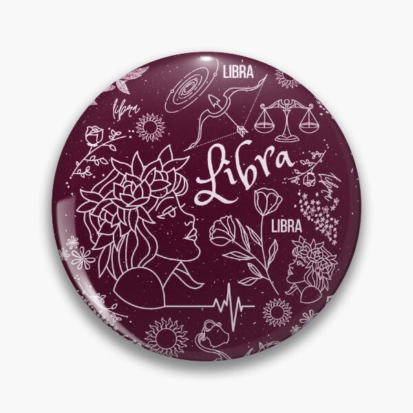 Aperçu de l'œuvre Conception d'horoscope du zodiaque signe Balance magenta créée et vendue par NihaCollection.