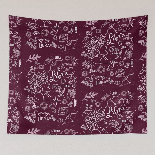 Artikelvorschau, Magenta-Waage-Zeichen-Tierkreis-Horoskop-Design entworfen und verkauft von NihaCollection.