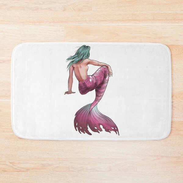 Item preview, Beautiful pink mermaid with blue hair without background designed and sold by CecyLL.