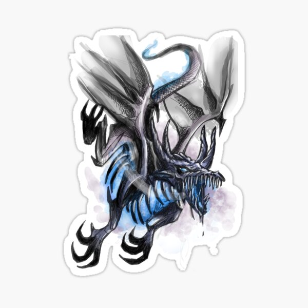 dragon feu bleu Sticker