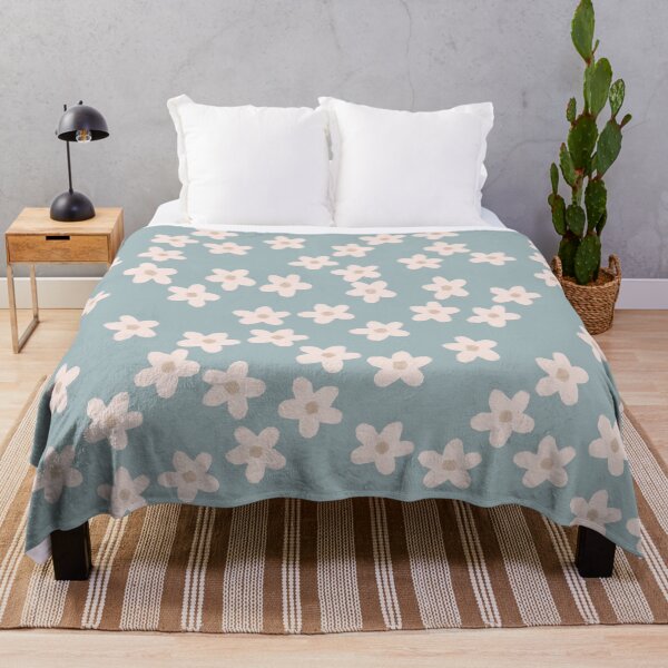 Item preview, Spring Floral Daisy Print in Pastel Blue  designed and sold by WildeandCo.