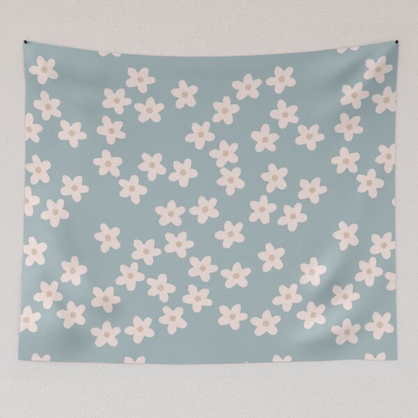 Item preview, Spring Floral Daisy Print in Pastel Blue  designed and sold by WildeandCo.