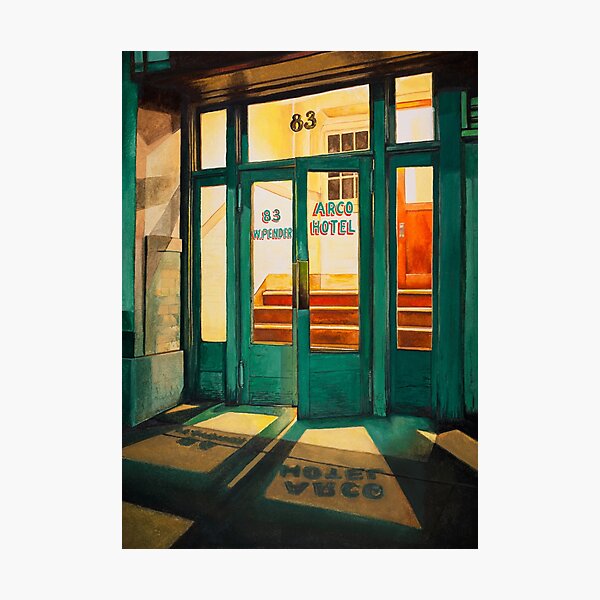 The Arco Art Deco Hotel Watercolor Painting Photographic Print