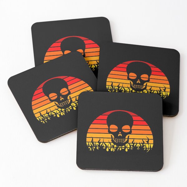 Item preview, Skull Fire Flames Retro Sunset designed and sold by liftdesign.