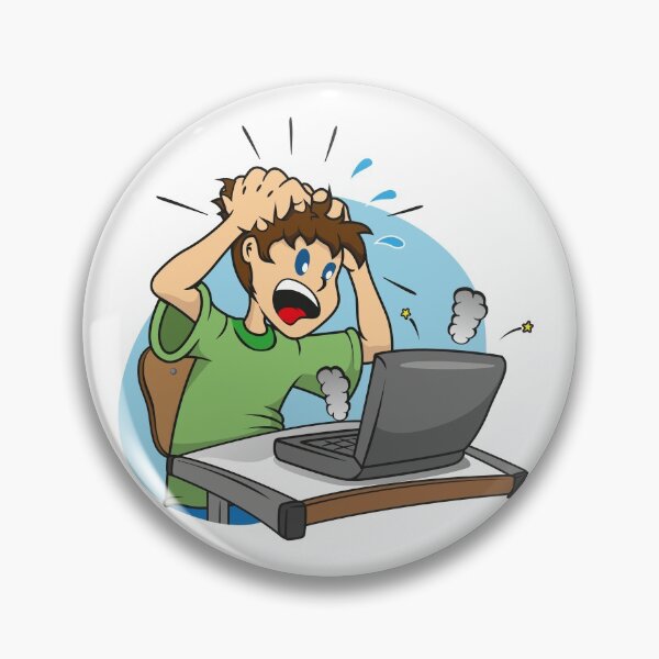Item preview, Illustration of a person desperate student with a damaged laptop. Ideal institutional information designed and sold by LucianoCosmo.