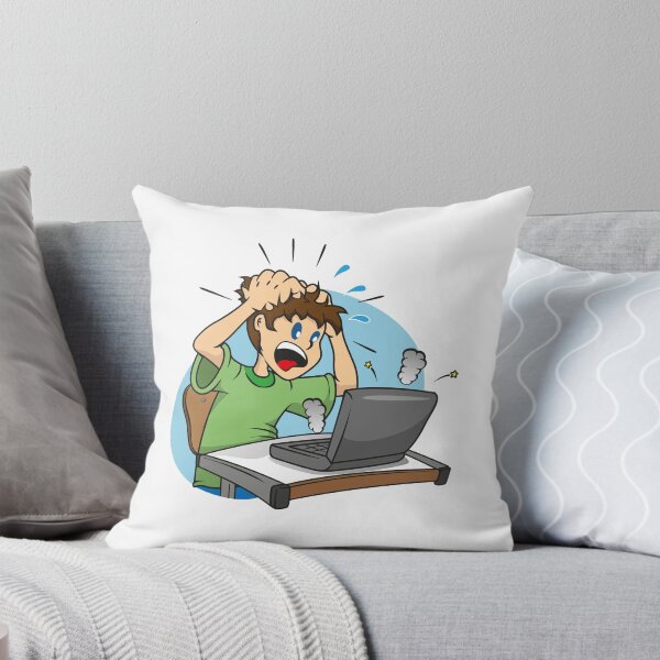 Item preview, Illustration of a person desperate student with a damaged laptop. Ideal institutional information designed and sold by LucianoCosmo.