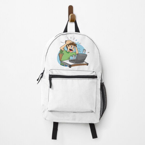 Item preview, Illustration of a person desperate student with a damaged laptop. Ideal institutional information designed and sold by LucianoCosmo.