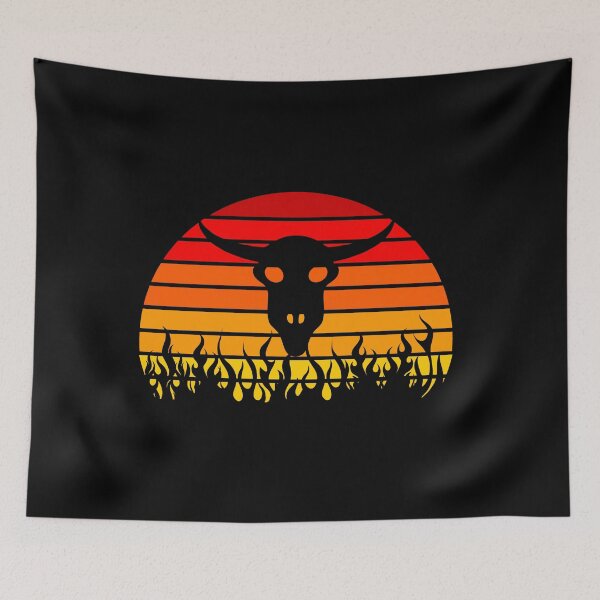 Item preview, Animal Skull Fire Flames Retro Sunset designed and sold by liftdesign.